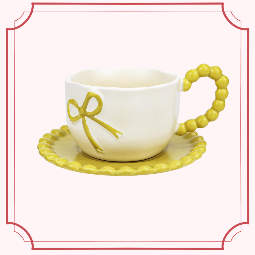 Bow Coffee Mug Porcelain