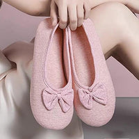 Women's Bow Cotton Slippers