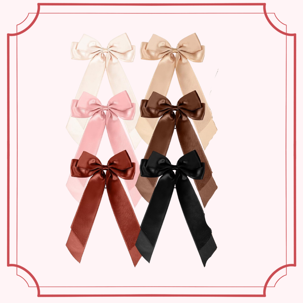 Bow Hair Scrunchies (Set of 6)
